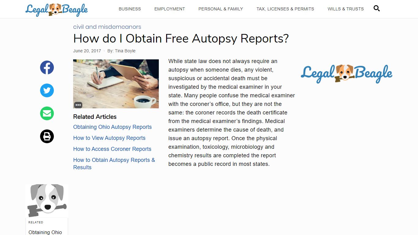 How do I Obtain Free Autopsy Reports? | Legal Beagle