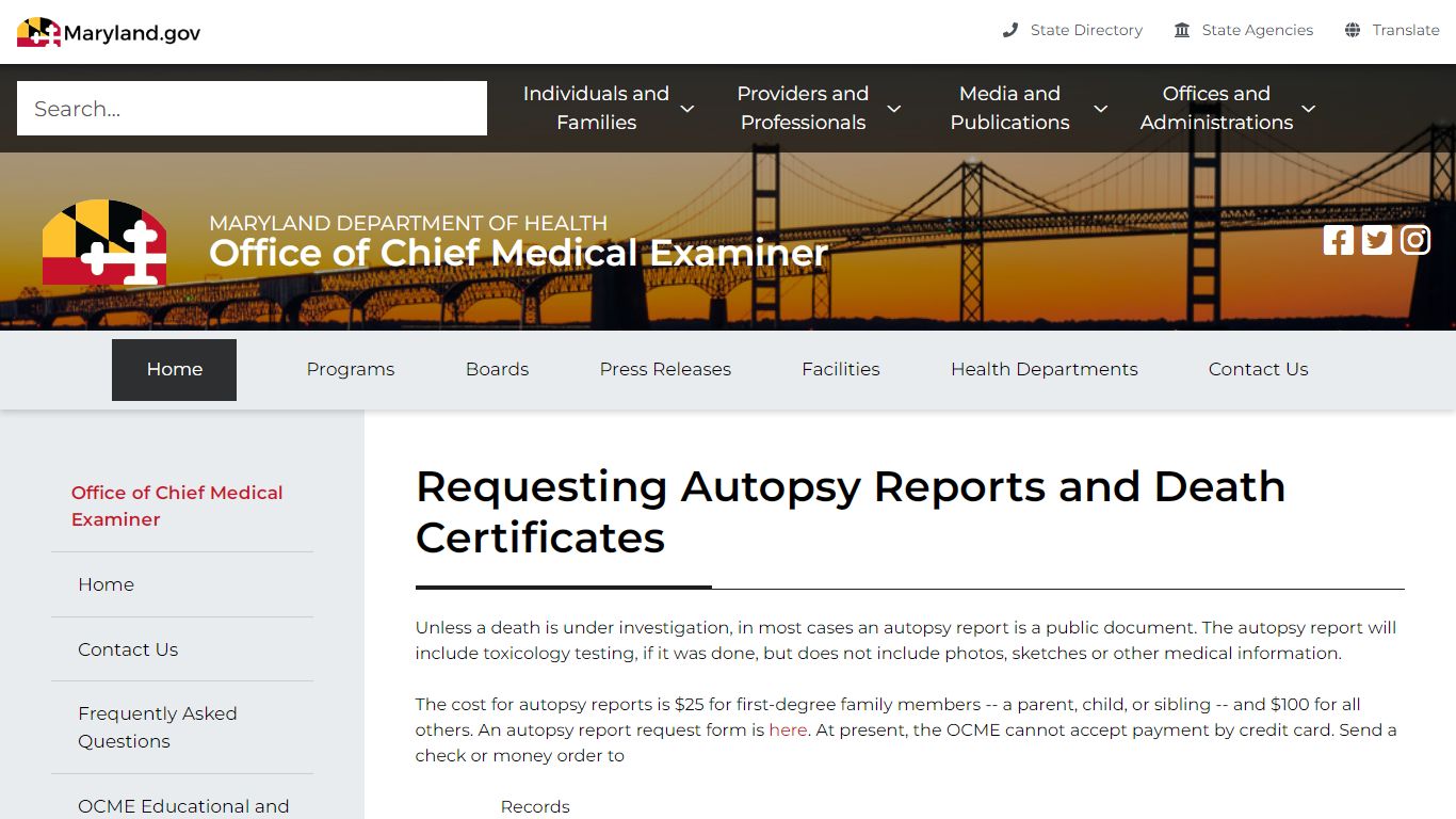 Pages - Autopsy Reports - Maryland.gov Enterprise Agency Template