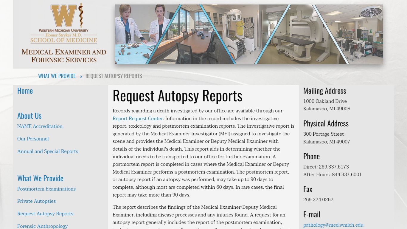 Request Autopsy Reports | Medical Examiner and Forensic Services